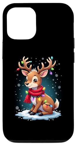 Hülle für iPhone 12/12 Pro Süßes Rentier Xmas Mädchen Jungen Lichterkette Weihnachten von Lustiges Rentier Weihnachten Familien Shop