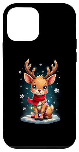 Hülle für iPhone 12 mini Süßes Rentier Xmas Mädchen Jungen Lichterkette Weihnachten von Lustiges Rentier Weihnachten Familien Shop