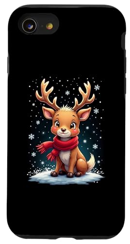 Hülle für iPhone SE (2020) / 7 / 8 Süßes Rentier Xmas Mädchen Jungen Lichterkette Weihnachten von Lustiges Rentier Weihnachten Familien Shop