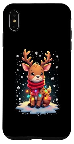 Hülle für iPhone XS Max Süßes Rentier Xmas Mädchen Jungen Lichterkette Weihnachten von Lustiges Rentier Weihnachten Familien Shop