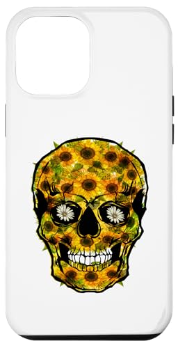 Hülle für iPhone 12 Pro Max Vintager Blumenschädel blühender Blumen-Halloween-Schädel von Lustiges Totenkopf-Halloween-Skelett für Frauen