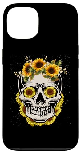 Hülle für iPhone 13 Damen Totenkopf Bandana Stirnband Floral Halloween Totenkopf von Lustiges Totenkopf-Halloween-Skelett für Frauen