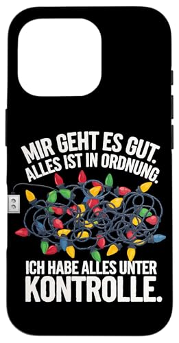 Hülle für iPhone 16 Pro Mir Geht Es Gut. Lustiges Weihnachten Lichterketten Chaos von Lustiges Weihnachten Lichterketten Chaos Familie