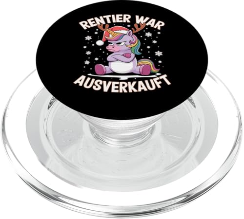 Lustiges Weihnachten T-Shirt Einhorn Rentier war ausverkauft PopSockets PopGrip für MagSafe von Lustiges Weihnachts T Shirt Weihnachtsshirt Lustig