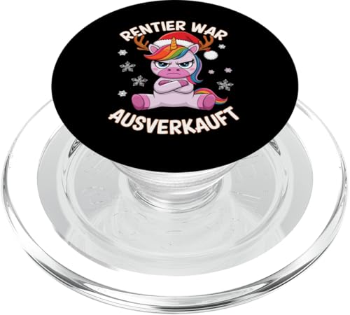 Lustiges Weihnachten T-Shirt Einhorn Rentier war ausverkauft PopSockets PopGrip für MagSafe von Lustiges Weihnachts T Shirt Weihnachtsshirt Lustig