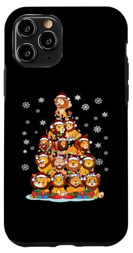 Hülle für iPhone 11 Pro Weihnachtsbeleuchtung, Löwe, Weihnachtsbaum, Weihnachtsmann von Lustiges Weihnachtstier für Frauen