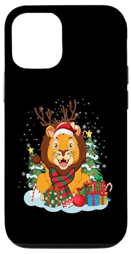 Hülle für iPhone 12/12 Pro Lustiger Weihnachts-Löwe-Weihnachts-Familien-Pyjama von Lustiges Weihnachtstier für Frauen