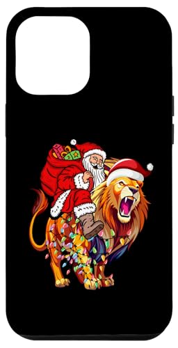 Hülle für iPhone 13 Pro Max Weihnachtslöwen-Weihnachtsmann reitet Weihnachtspyjamas von Lustiges Weihnachtstier für Frauen