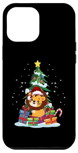 Hülle für iPhone 14 Plus Weihnachtsbeleuchtung, Löwe, Weihnachtsbaum, Weihnachtsmann von Lustiges Weihnachtstier für Frauen