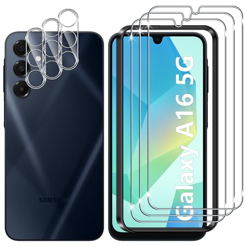 Lutree für Samsung Galaxy A16 5G/4G für Panzerglas Schutzfolie, 3+3 Stück Schutzglas + Kameraschutz Panzerfolie, 9H Härte HD Displayschutz Bläschenfrei Anti- Kratzer Displayfolie von Lutree