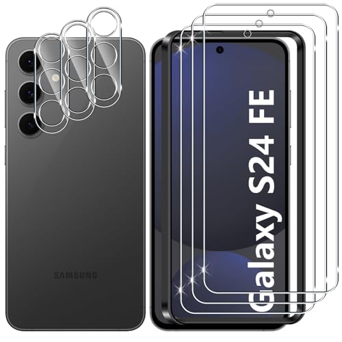 Lutree für Samsung Galaxy S24 FE 5G für Panzerglas Schutzfolie, 3+3 Stück Schutzglas + Kameraschutz Panzerfolie, 9H Härte HD Displayschutz Bläschenfrei Anti- Kratzer Displayfolie von Lutree