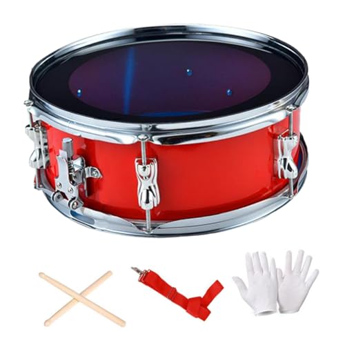 Luwecf 13" Snare Drum Musiktrommeln, tragbar, mit Drumsticks, Schlaginstrument, Musikinstrumente, für Teenager, Kinder, Rot von Luwecf