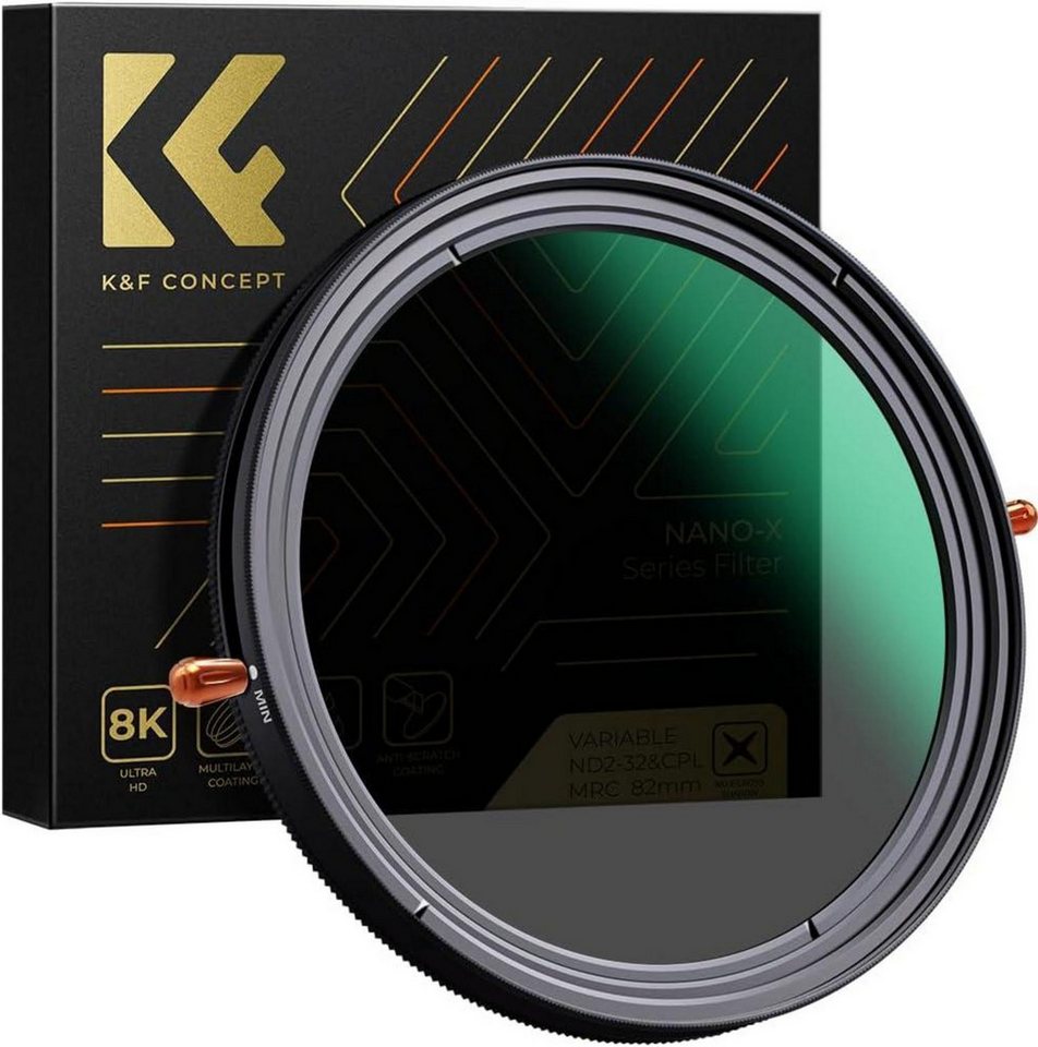 LuxusKollektion 55mm ND Filter CPL ND2-ND32 2in1 Multifunktional Hochwertig mit 5 Graufilter von LuxusKollektion