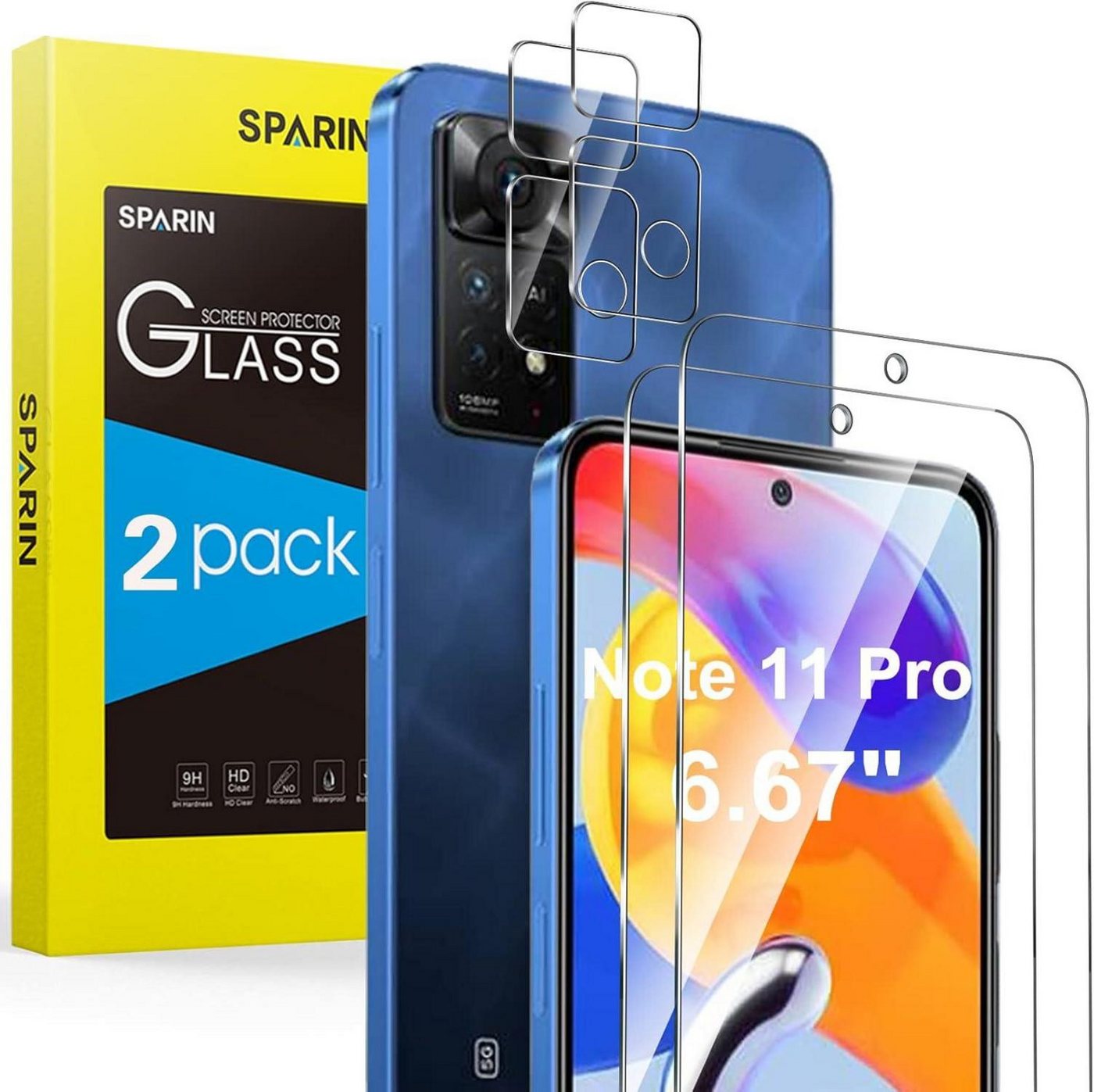 LuxusKollektion Displayschutzglas 2+2 Stk. Schutzfolie Xiaomi Redmi Note 11 Pro 5G/4G Panzerglas LuxusKollektion Displayschutzglas 2+2 Stk. Schutzfolie Xiaomi Redmi Note 11 Pro 5G/4G Panzerglas von LuxusKollektion