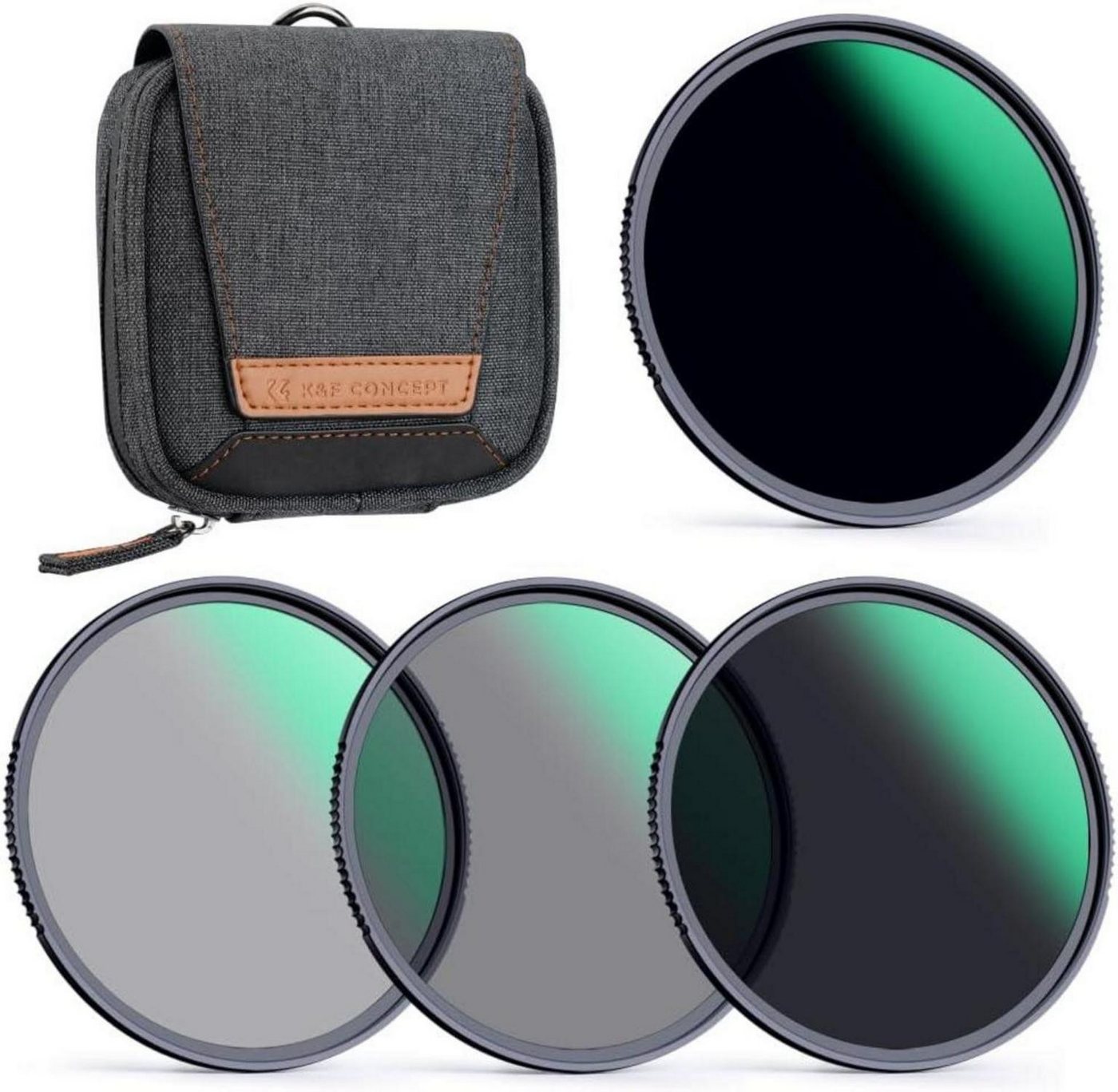 LuxusKollektion ND Filterset 58mm Graufilter Set ND4+ND8+ND64+ND1000 Kit Graufilter von LuxusKollektion