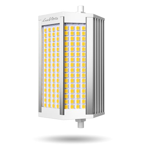 Luxvista 50W R7s LED 118mm Dimmbar Lampen J118 Neutralweiß 4000K Hohe Helligkeit 4000LM Äquivalent Halogen 400W 200° Abstrahlwinkel Ersatz LED Leuchtmittel R7s für Projektor Flutlicht Sicherheitslicht von Luxvista