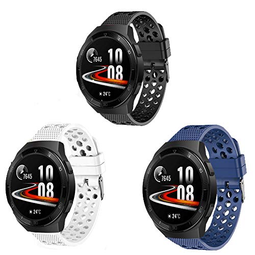 LvBu Armband Kompatibel Für Huawei Watch GT 2e, Sport Silikon Classic Ersatz Uhrenarmband Für Huawei Watch GT 2e Smartwatch (3 Pack) von LvBu