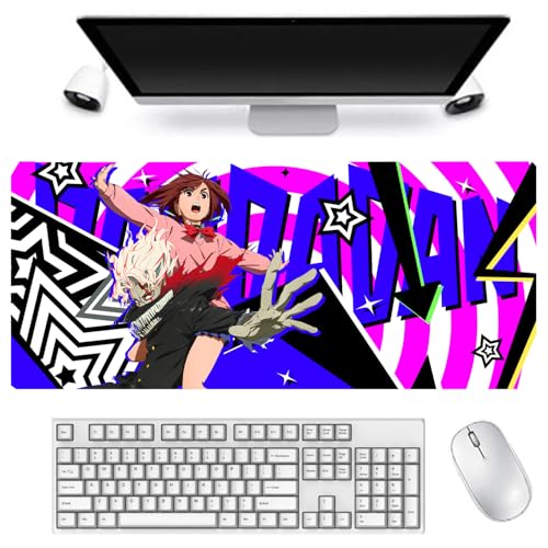 DAN DA DAN Mauspad Ayase Momo, Anime Gaming Mauspad Turbo Granny Tastaturunterlage mit Genähten Kanten Schreibtischunterlage Wasserdicht Non-Slip Rubber für Arbeit Büro Home 400 * 900mm von Lzrong