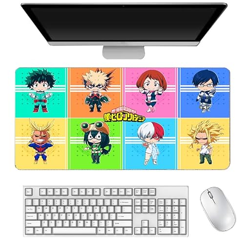 MHA Mauspad Bakugō Katsuki, Midoriya Izuku Mauspad Anime Gaming Mauspad Office, Asui Tsuyu Mausmatte Computer Tastaturunterlage Schreibtischunterlage Wasserdicht Non-Slip 400 * 900mm von Lzrong