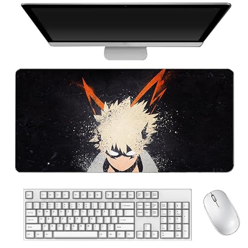 MHA Mauspad Bakugō Katsuki, Midoriya Izuku Mauspad Anime Gaming Mauspad Office, Asui Tsuyu Mausmatte Computer Tastaturunterlage Schreibtischunterlage Wasserdicht Non-Slip 400 * 900mm von Lzrong