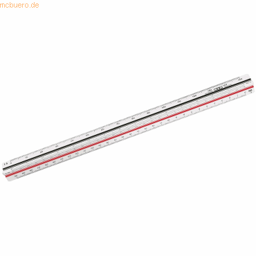 M+R Dreikantmaßstab 30cm zweifarbig Hohlkehle Ingenieur von M+R