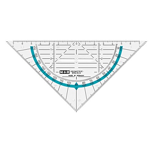 M+R 23170300 Geodreieck glasklar, bruchfest, 16 cm von M + R