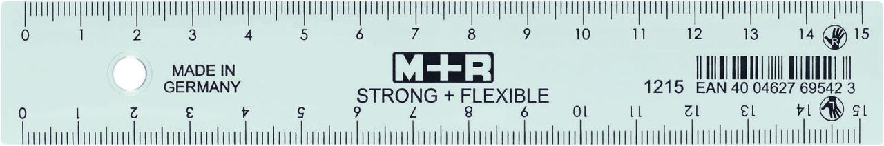 M + R Lineale M+R Schullineal 15 cm 15 cm glasklar von M + R