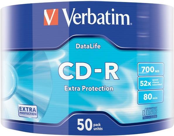 Verbatim DataLife Extra Protection - 50 x CD-R - 700MB (80 Min) 52x - wei� - Spindel (43787) von Verbatim