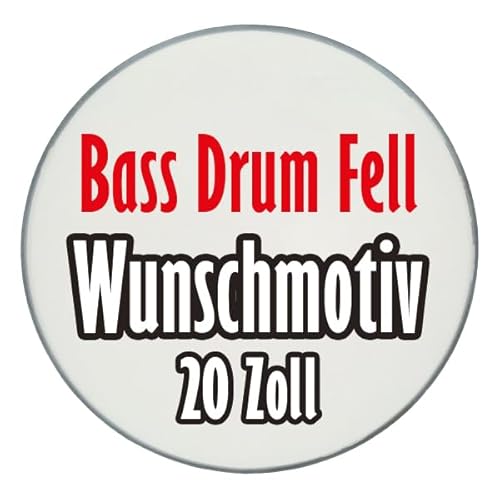 M-tec print® Wunschmotiv Schlagzeugfell 20 Zoll | Hochwertiges Bass Drum Fell bedruckt mit individuellem Design von M-tec