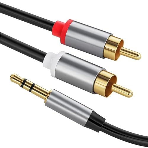 MACHSWON 3,5 mm auf Cinch-Kabel, 9,5 cm Cinch-Stecker auf AUX-Audio-Adapter, HiFi-Sound, Kopfhöreranschluss-Adapter, Metallgehäuse, Cinch-Y-Splitter, Cinch-Hilfskabel, 0,3 cm auf Cinch-Stecker für von MACHSWON