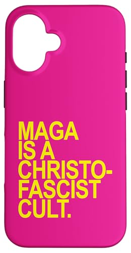 Hülle für iPhone 16 Maga ist ein christofaschistischer Kult (gelb) von MAGA IS A FASCIST CULT