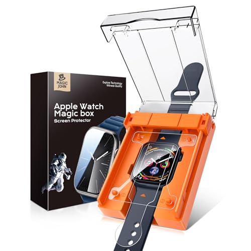 MAGIC JOHN 2 Stück für Apple Watch4/5/6/SE 44MM Displayschutzfolie, [Automatic Align Tech] Selbstheilende flexible TPU Folie für iWatch Ultra, HD Transparent, Anti Kratzer, Blasenfrei,volle Abdeckung von MAGIC JOHN