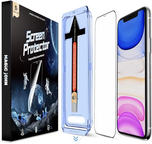 MAGIC JOHN 2 Stück für iPhone 11/iPhone XR Panzerglas (6,1 Zoll), Auto-Dust-Eliminierung, 9H Härte Folie, Ultra-Klar Displayschutzfolie, Bläschenfrei, Einfache Installation von MAGIC JOHN