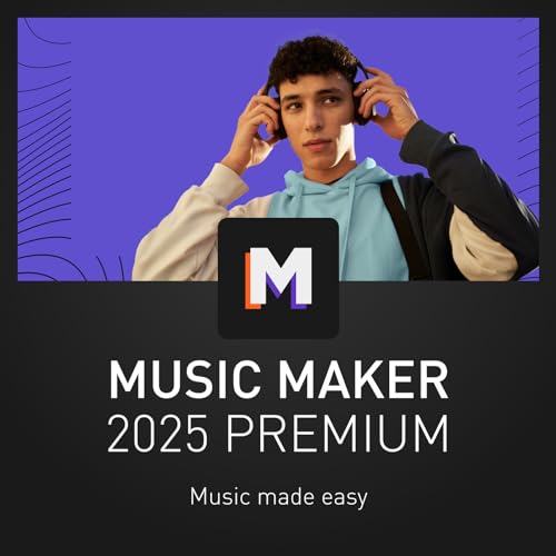 MAGIX Music Maker 2025 Premium – MUSIC MADE EASY | Audio Software | Musikprogramm | für Windows 10/11 | Premium | 2 Gerät | 1 Benutzer | 12 Monate | PC Aktivierungscode per Email von MAGIX