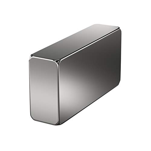 1 Stück Neodym Power-Magnet - Silber - Magnete 40x20x10mm extra stark rechteckig - Haftkraft 26 kg - Starke Magnete Super-Magnet - Ziegel-Magnete für Whiteboard Magnettafel Magnetstreifen Werkstatt von MAGNETE.COM