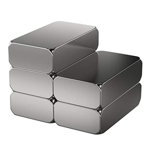 5 Stück Neodym Power-Magnet - Silber - Magnete 10x5x18mm extra stark rechteckig - Haftkraft 3,1 kg - Starke Magnete Super-Magnet - Ziegel-Magnete für Whiteboard Magnettafel Magnetstreifen Werkstatt von MAGNETE.COM