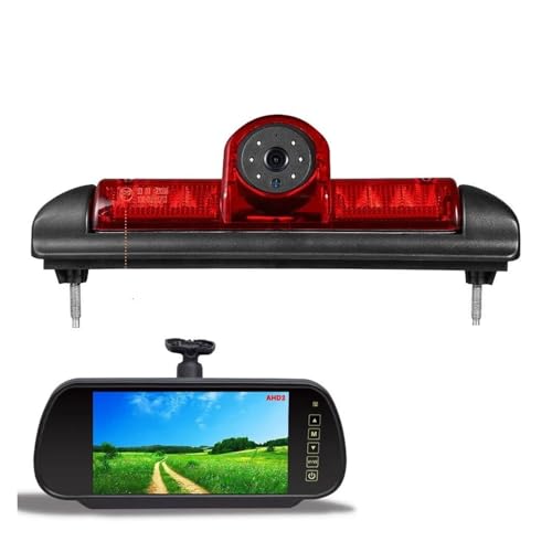 Backup Kamera AHD 1080P Bremslicht-Rückfahrkamera-Set Mit 7-Zoll-Rückspiegelmonitor Für Peugeot Für Boxer Ab 2006 Rückfahrkameras(Cam-Monitor-Bracket) von MALTAY