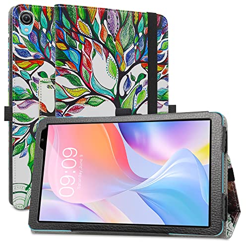 MAMA MOUTH Kompatibel mit TECLAST P80T Hülle,Schutzhülle mit Hochwertiges PU Leder Tasche Case für TECLAST P80T / Blackview Tab 50 WiFi/Alldocube iPlay 50 Mini Lite 8Inch Tablet,Love Tree von MAMA MOUTH