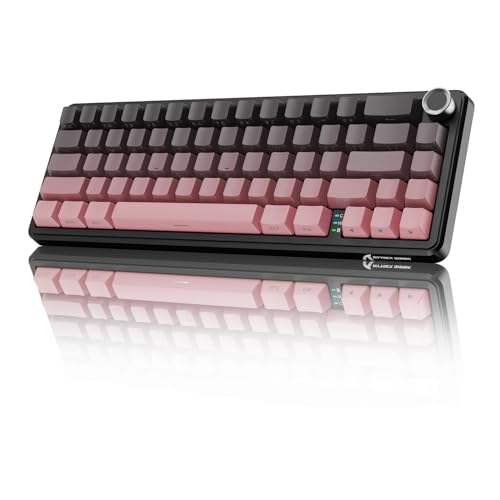 MAMBASNAKE X Attack Shark X66 65% Kabellose Mechanische Tastatur mit Knopf, Hot Swap RGB Gaming Tastatur mit Dichtung, BT/2,4 G/USB-C, Linearer Schalter, seitlich Bedruckte PBT-Tastenkappe-BlackBerry von MAMBASNAKE