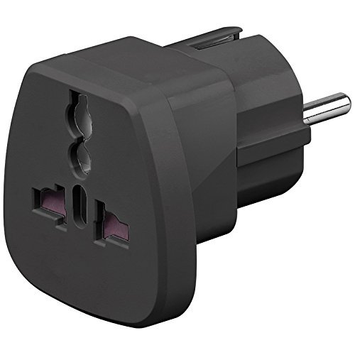 MANAX Reiseadapter Universal auf Schutzkontakt CEE 7/7 3680 W schwarz - 5 Stück von MANAX