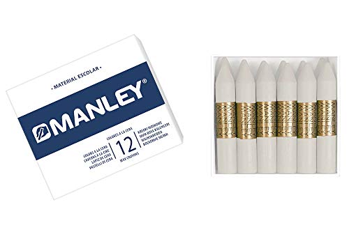 MANLEY MNC04442 Box 12 Wachsmalstifte, weiß von Alpino