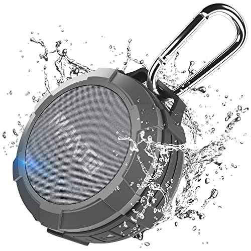 MANTO Bluetooth Lautsprecher, Tragbarer Duschlautsprecher, IPX5 Wasserdicht, Kabelloser Mini Lautsprecher, Unterstützt Micro SD Karte, Ideal für Zuhause, Party, Reisen, Outdoor, Wandern, Camping.y von MANTO