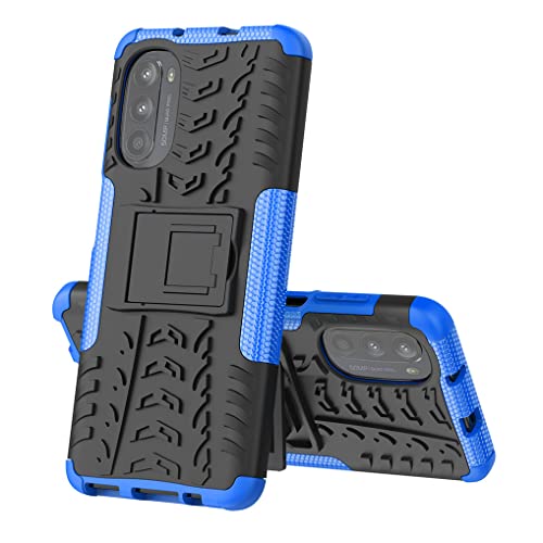 MAOGE Hülle für Motorola Moto G52 / Moto G82, Militärstandard Strapazierfähig Robust Handyhülle Outdoor Stoßfest Handy Case Schutzhülle mit Stabilem Ständer - Blau von MAOGE