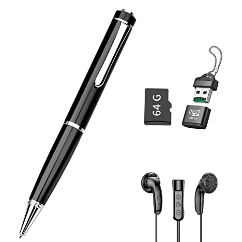 MAOZHBO 64 GB Diktiergerät Mini Smart Digital Voice Recorder Pen Aufnahmestift Geräuschreduzierende Aufnahmegerät Lagerbar 768 Stunden Aufzeichnungsdatei MP3 WAV WMA Wiedergabe von MAOZHBO