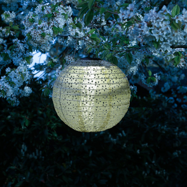 LED Solar Lampion - mit Blumenmuster - warmweiße LED - H: 25cm - D:... LED Solar Lampion - mit Blumenmuster - warmweiße LED - H: 25cm - D:... von MARELIDA