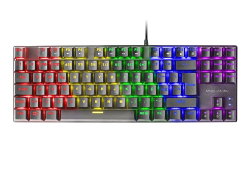 Mars Gaming Gaming MK80 Schwarz, Mechanische Tastatur TKL FRGB, Antighosting, Switch Mechanischer Braun, Portugiesisch Sprache, MK80BRPT von Mars Gaming