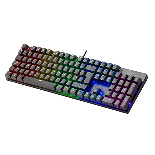 Mars Gaming MK422 Schwarz, Mechanische Gaming Tastatur RGB, Antighosting, Mechanischer Switch Blau, Französische Sprache, MK422BFR von Mars Gaming