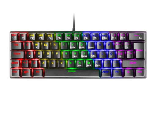 MARSGAMING MK60 Schwarz, Mechanische Gaming Tastatur FRGB, Antighosting, Switch Mechanischer Braun, Portugiesisch Sprache von MARSGAMING