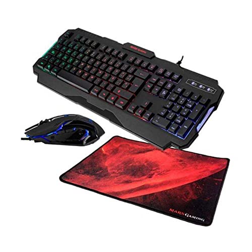 Mars Gaming Set mit Gaming-Tastatur und Maus MCP118, Portugiesisch Schwarz von MARSGAMING