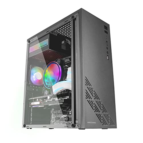 Mars Gaming MC100, ATX Gaming Gehäuse, 9 cm FRGB Lüfter, Convect-Cool Belüftung, SchwarzMars Gaming MC100, ATX Gaming Gehäuse, 1 FRGB Lüfter, Grilles + Window, Schwarz von MARSGAMING